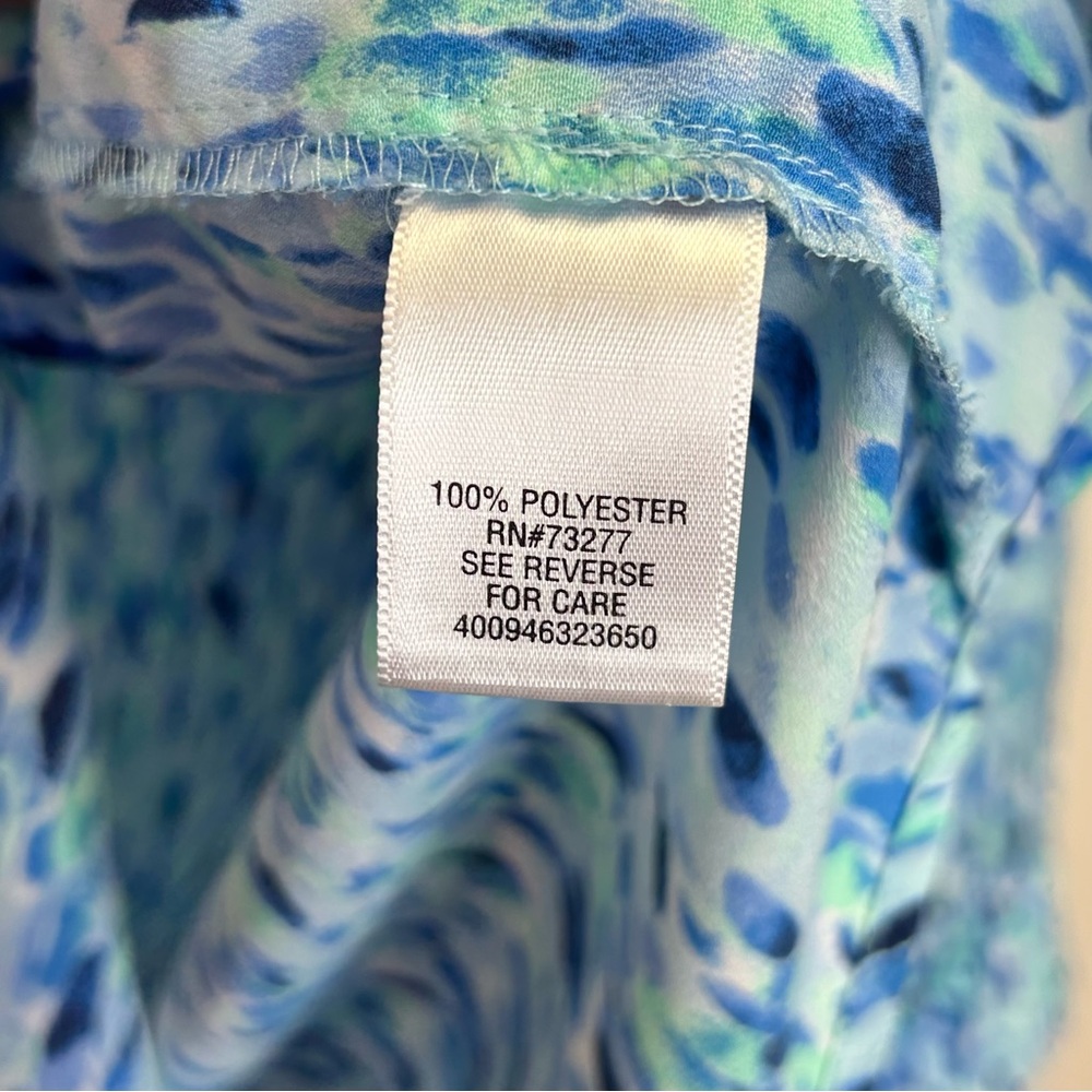 Ocean Blue Patterned Button Down Shirt Lightweigh… - image 7